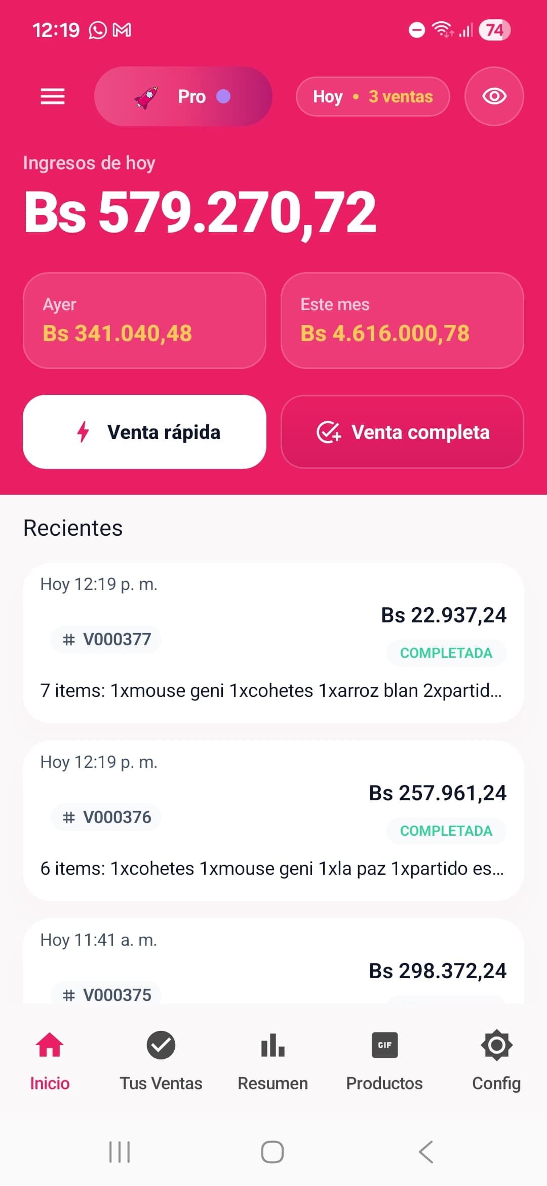 Pantalla principal de la app KaRux