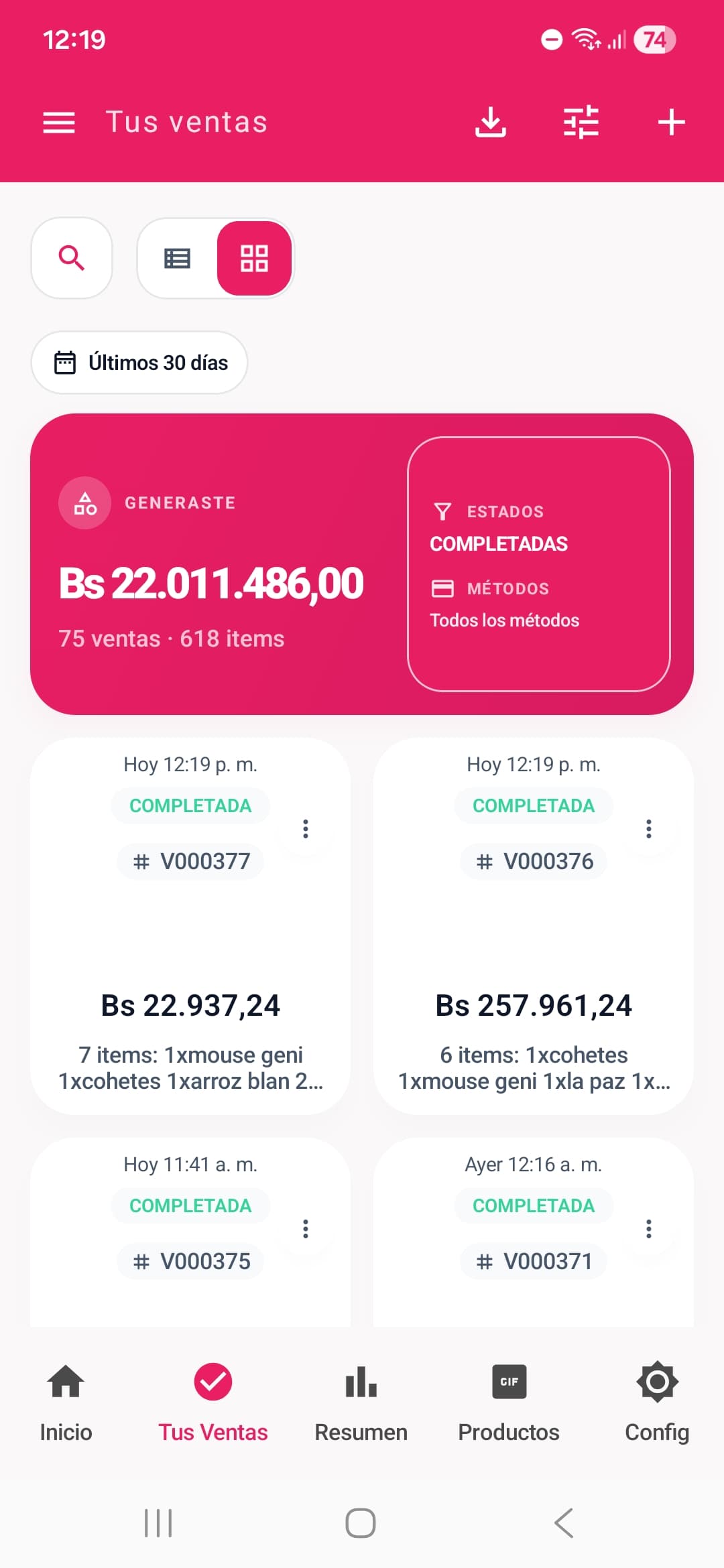 Todas tus ventas